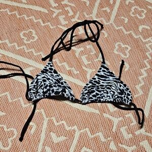 Leopard Triangle Bikini Top Size Small
